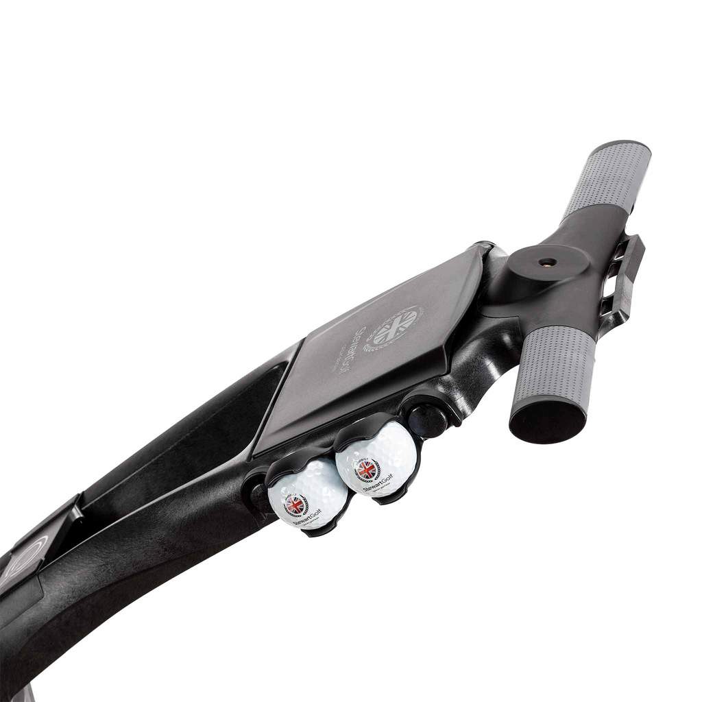Golf Ball holder for Stewart Golf Q series trolley with Stewart Golf golf balls. Available in Malaysia, Indonesia, Thailand, Hong Kong and Taiwan