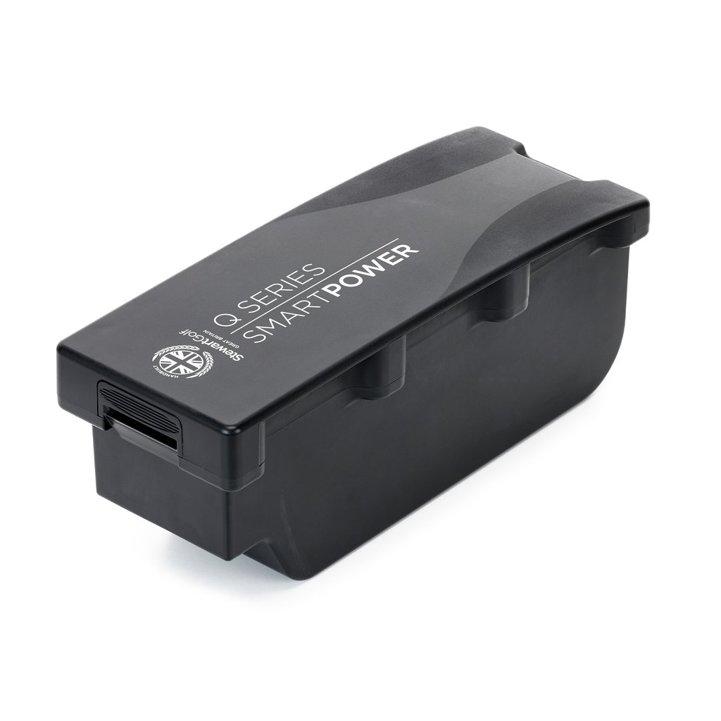 Electric golf trolley with battery that lasts 36 hole. Golf trolley with long battery life